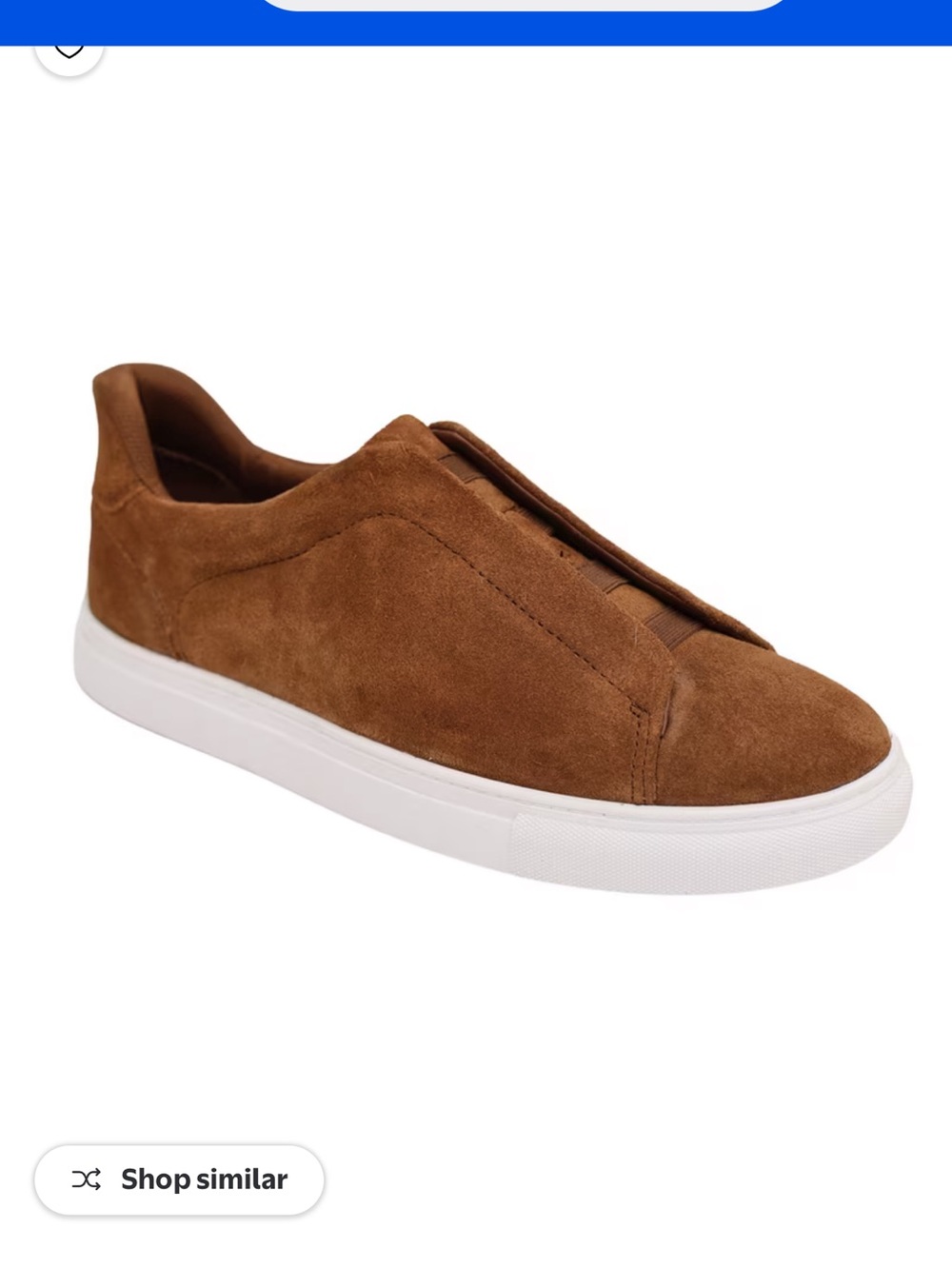 George Men's Tan Suede Slip-On Sneakers with White Sole